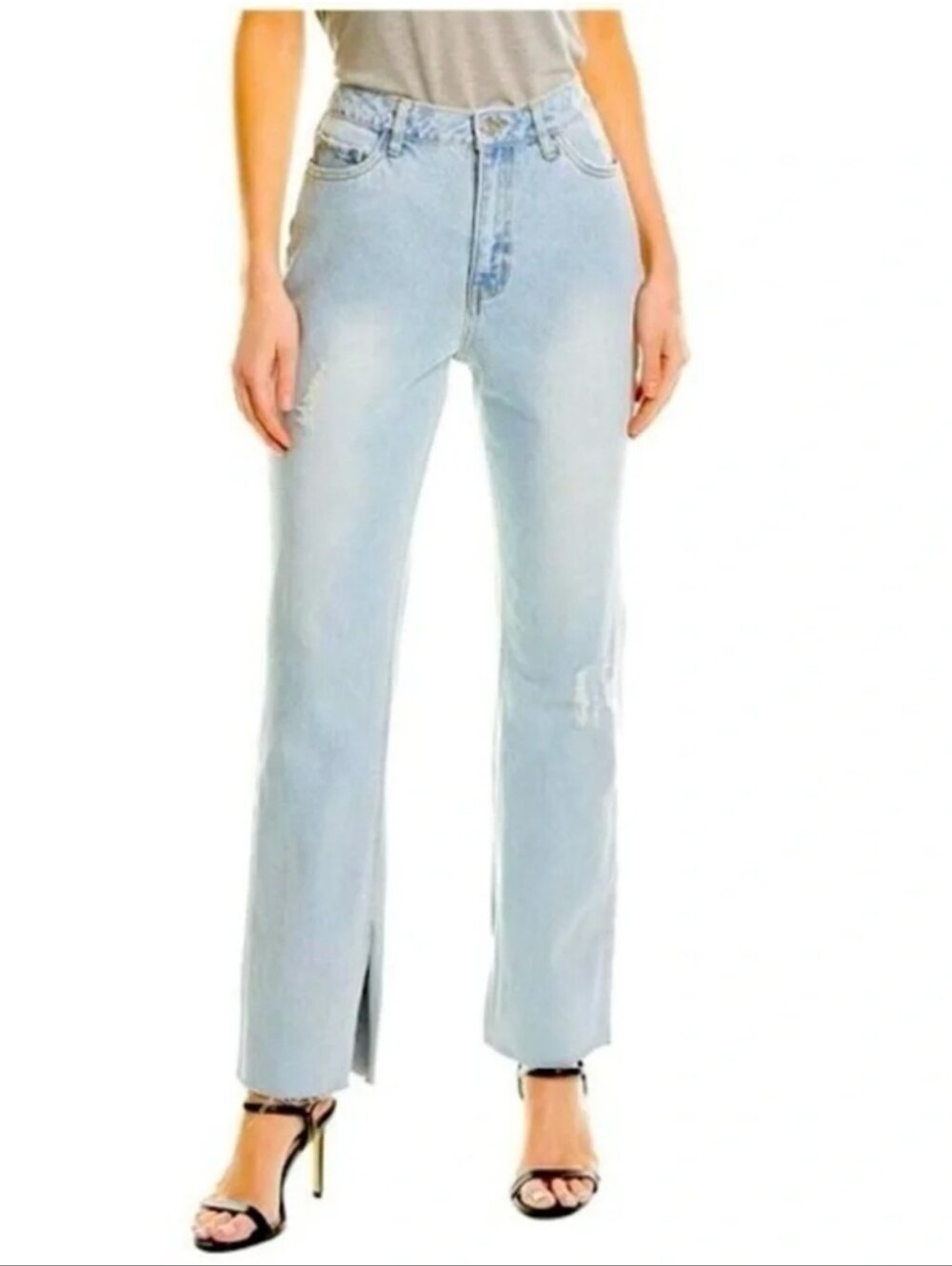❤️ ANTHROPOLOGIE AVEC LES FILLES HIGH RISE SPLIT HEM STRAIGHT LEG JEANS 4 (27)